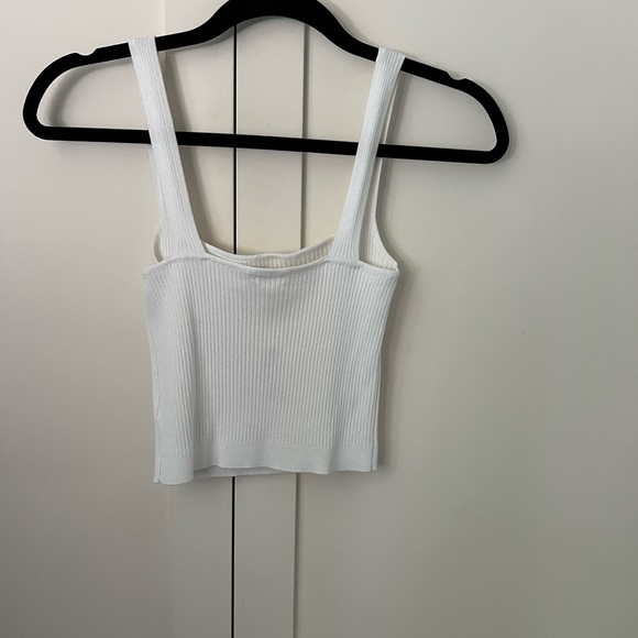 Garage Knit White Tank Top, Size S - Picture 4 of 4